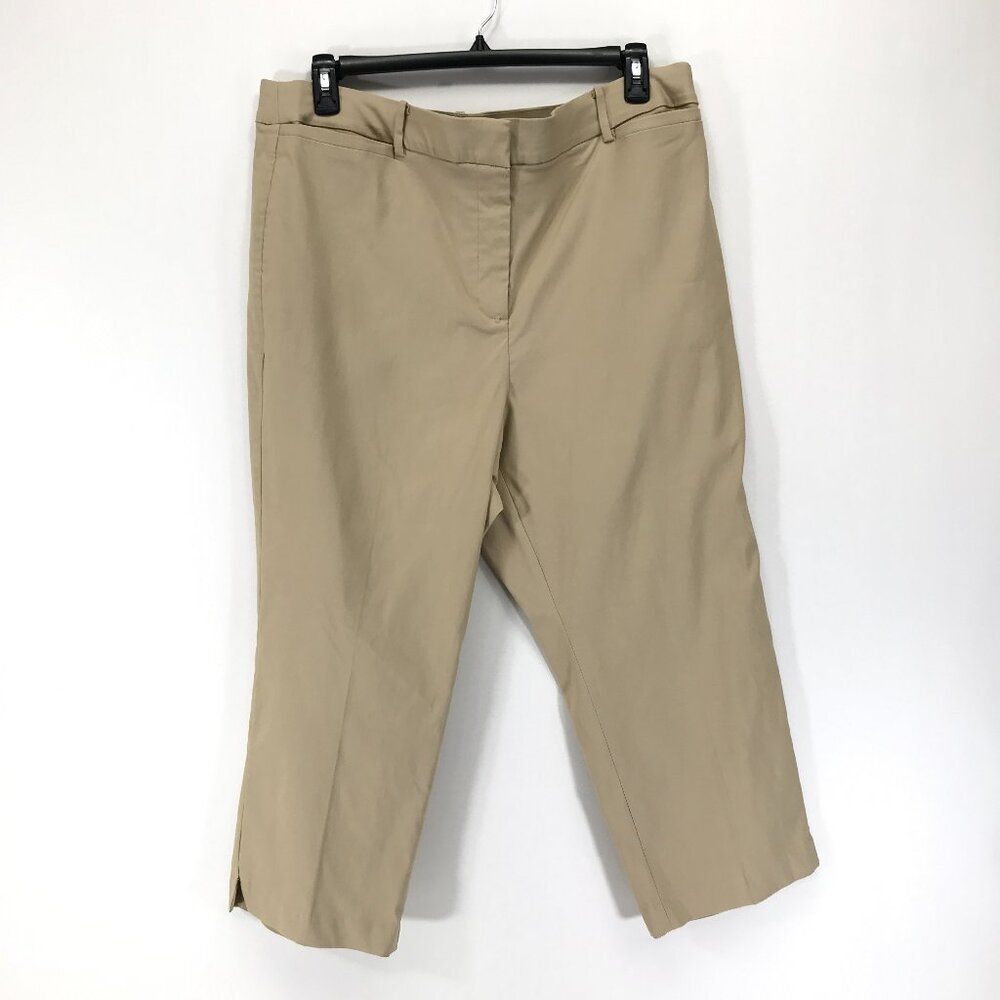 Lane Bryant High Rise Crop Dress Pants Women's Plus Size 20 Tan Stretch Career